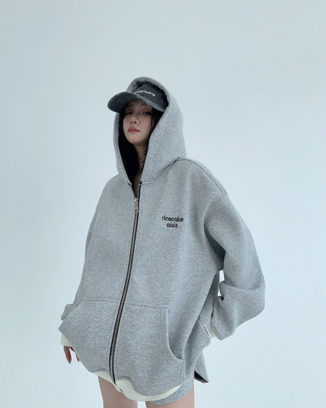 バイカラージップアップパーカー SL729