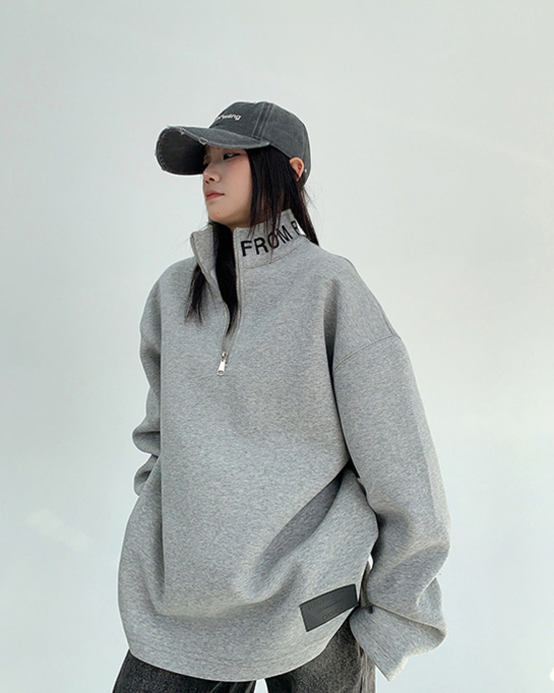 スタンドカラーハーフジップアッププルオーバー SL731