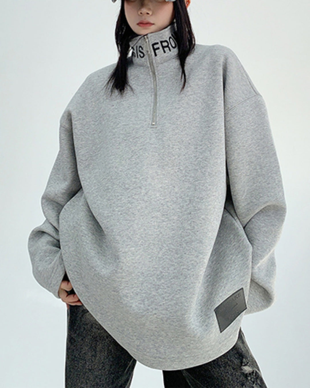 スタンドカラーハーフジップアッププルオーバー SL731