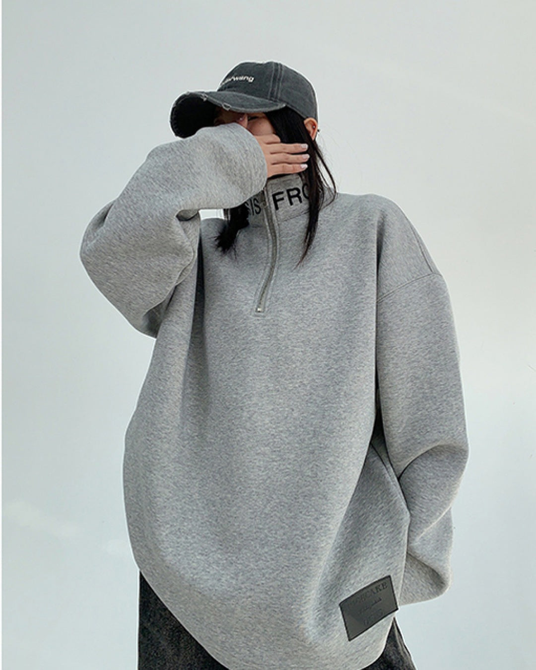 スタンドカラーハーフジップアッププルオーバー SL731