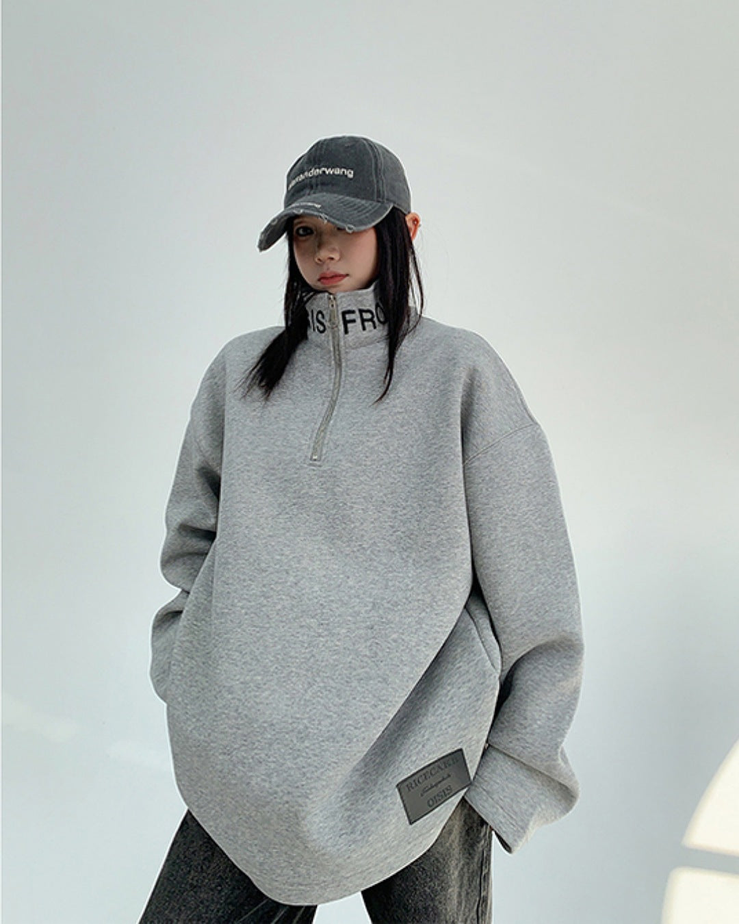 スタンドカラーハーフジップアッププルオーバー SL731