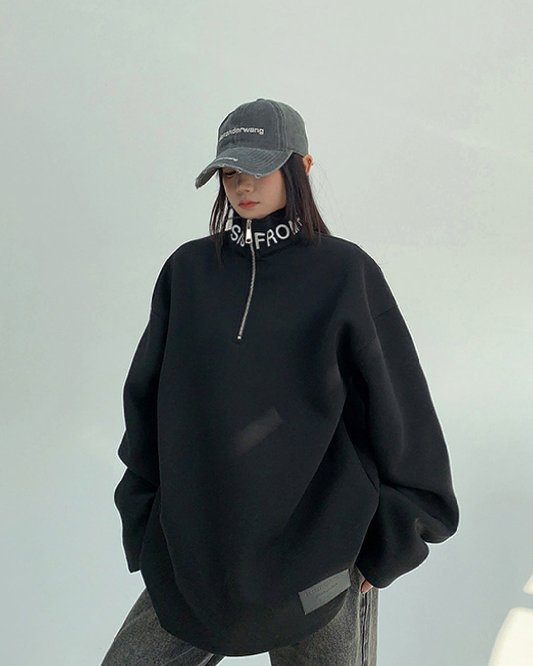 スタンドカラーハーフジップアッププルオーバー SL731