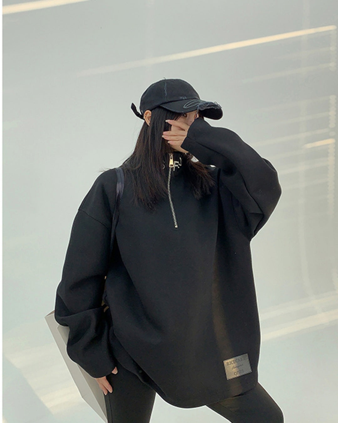 スタンドカラーハーフジップアッププルオーバー SL731