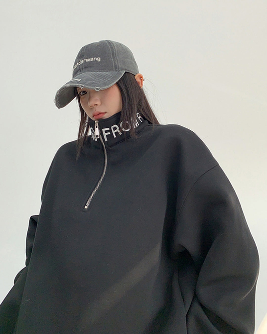 スタンドカラーハーフジップアッププルオーバー SL731