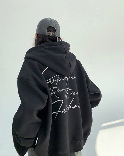 レタリングプリントジップアップパーカー SL735