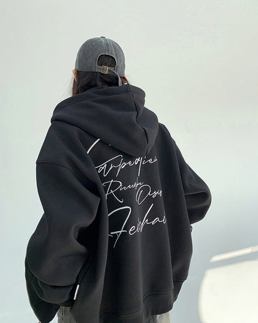 レタリングプリントジップアップパーカー SL735