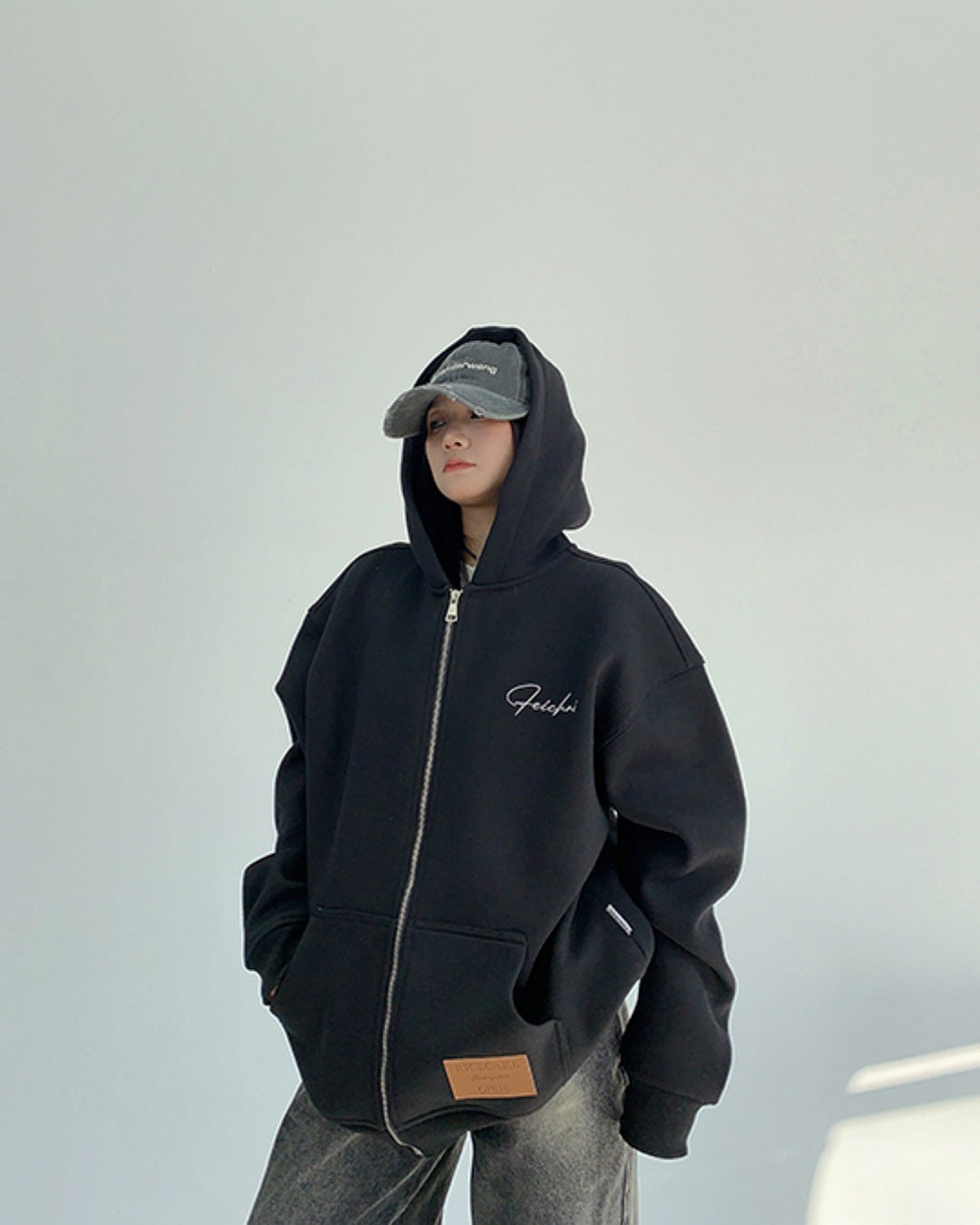 レタリングプリントジップアップパーカー SL735