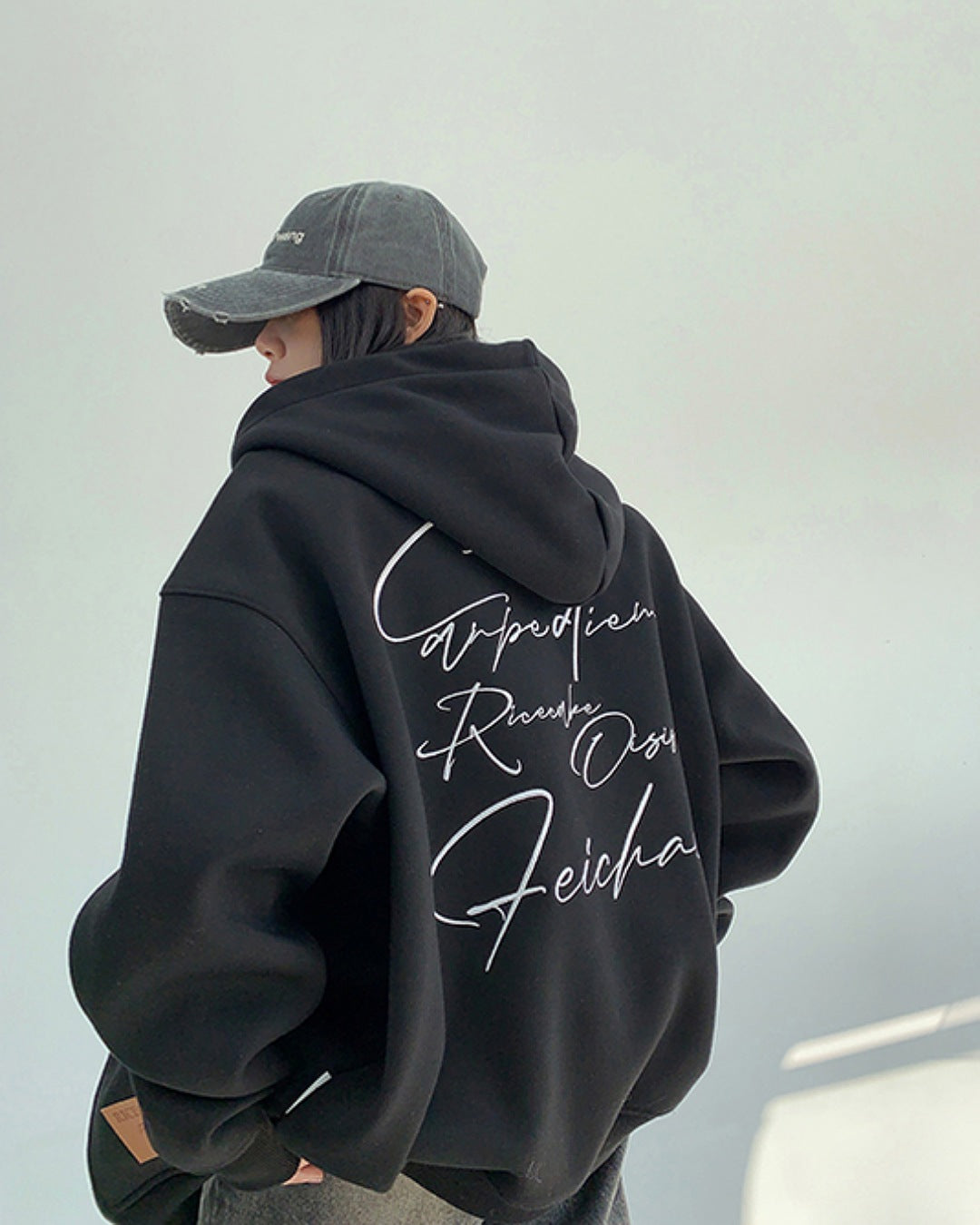 レタリングプリントジップアップパーカー SL735