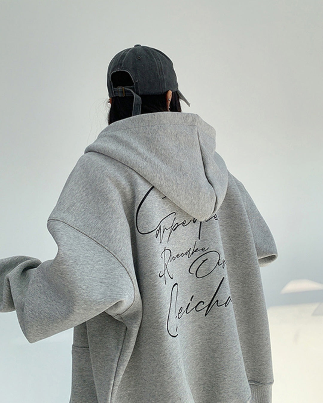 レタリングプリントジップアップパーカー SL735