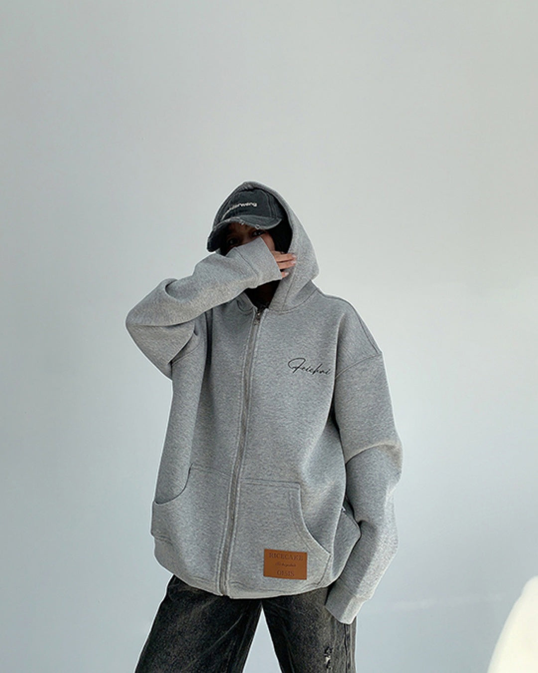 レタリングプリントジップアップパーカー SL735