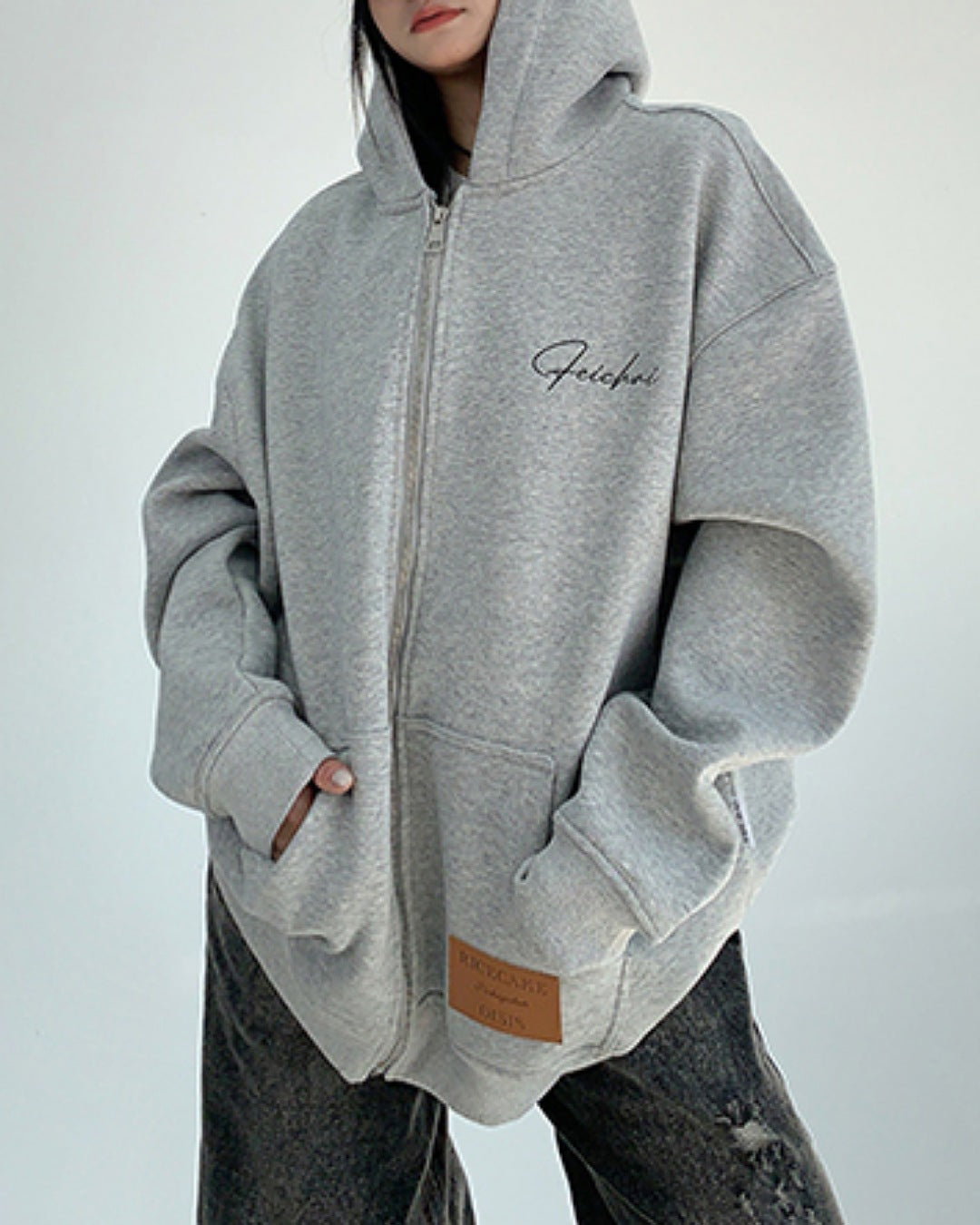 レタリングプリントジップアップパーカー SL735