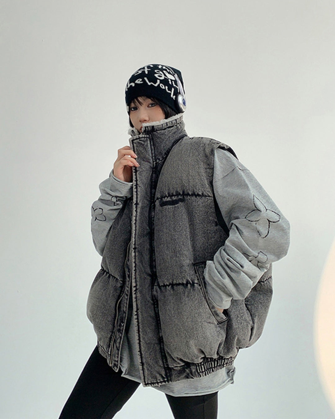 ハイネックデニムベスト SL765