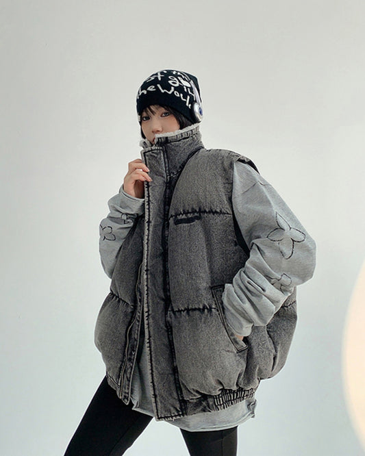 ハイネックデニムベスト SL765