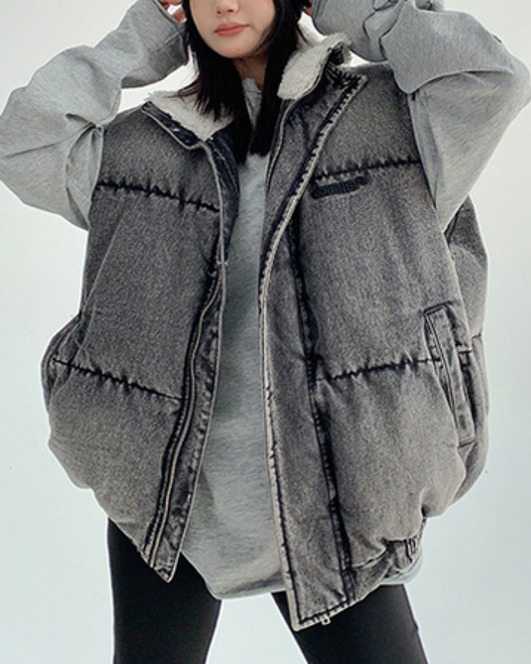 ハイネックデニムベスト SL765