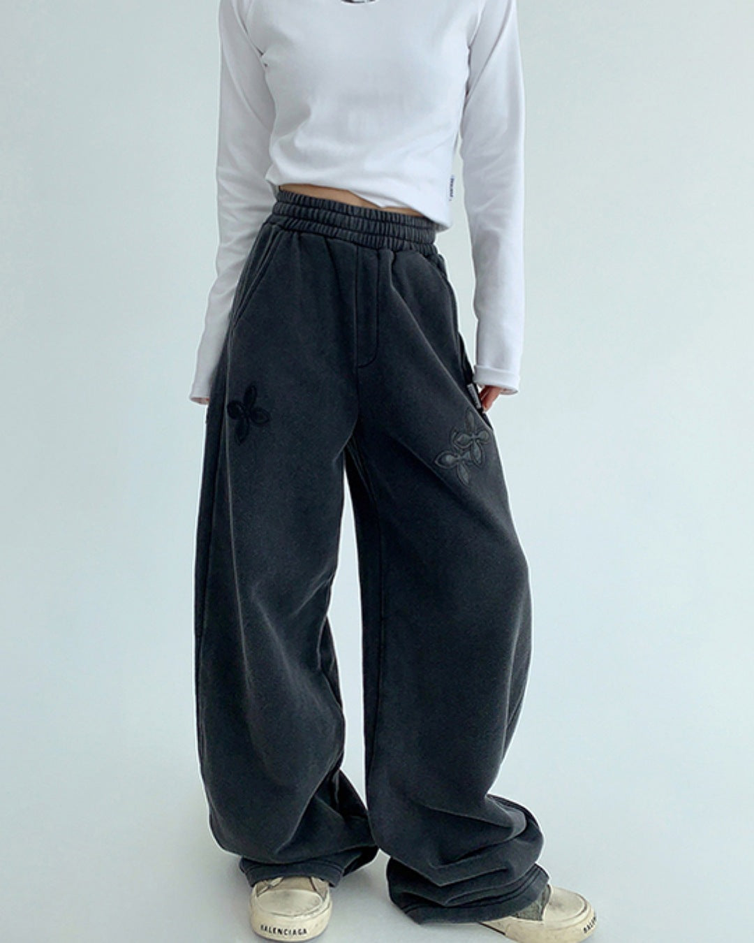 フラワーパッチワークイージーパンツ SL767