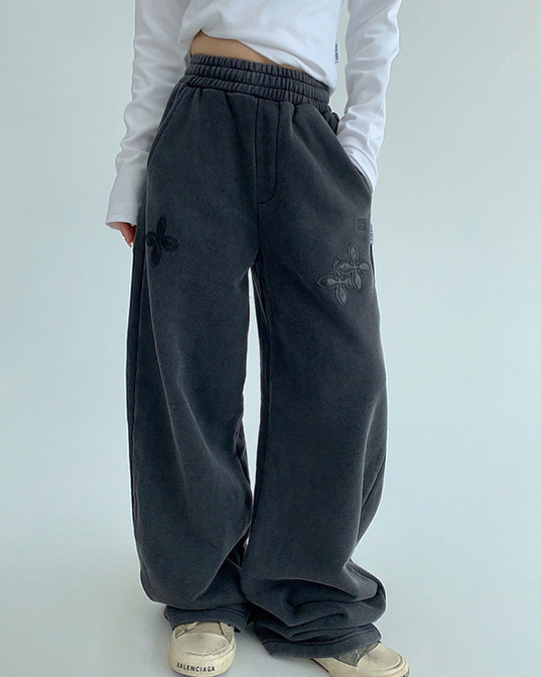 フラワーパッチワークイージーパンツ SL767