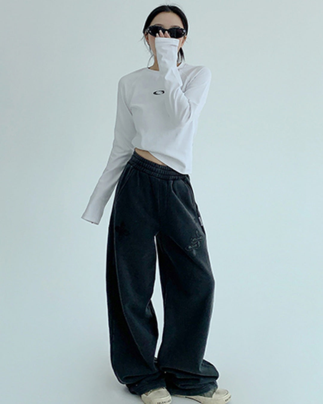 フラワーパッチワークイージーパンツ SL767