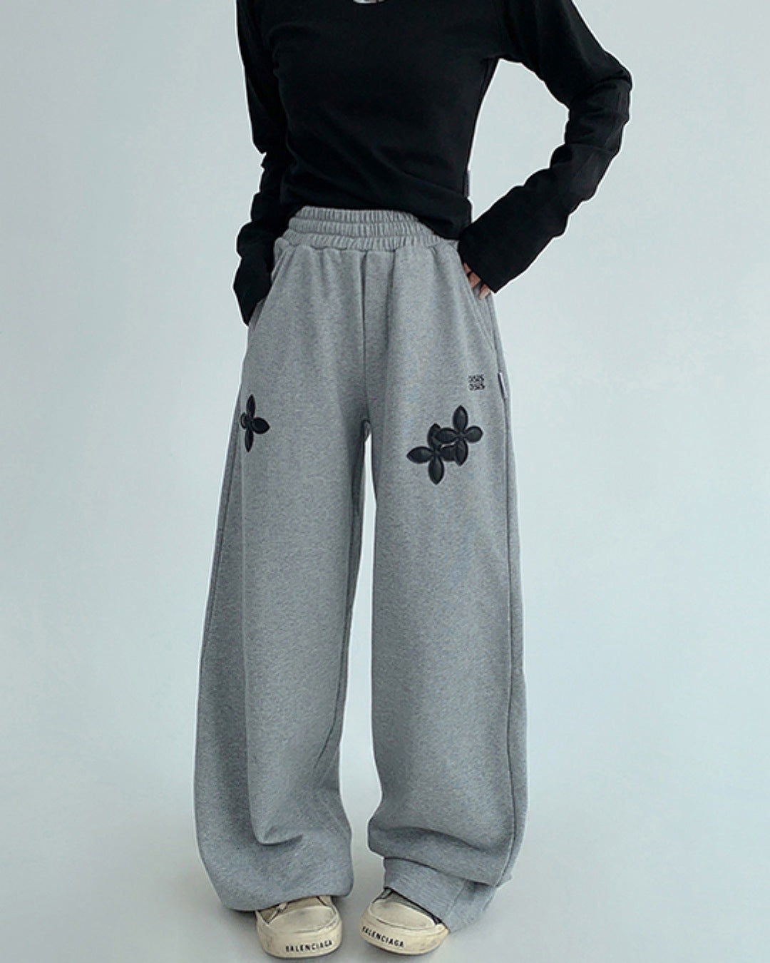 フラワーパッチワークイージーパンツ SL767