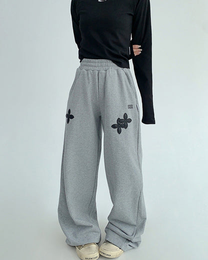 フラワーパッチワークイージーパンツ SL767