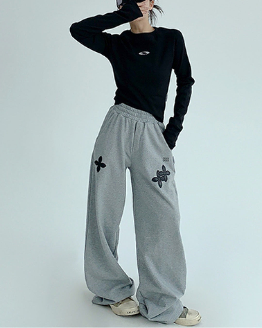 フラワーパッチワークイージーパンツ SL767