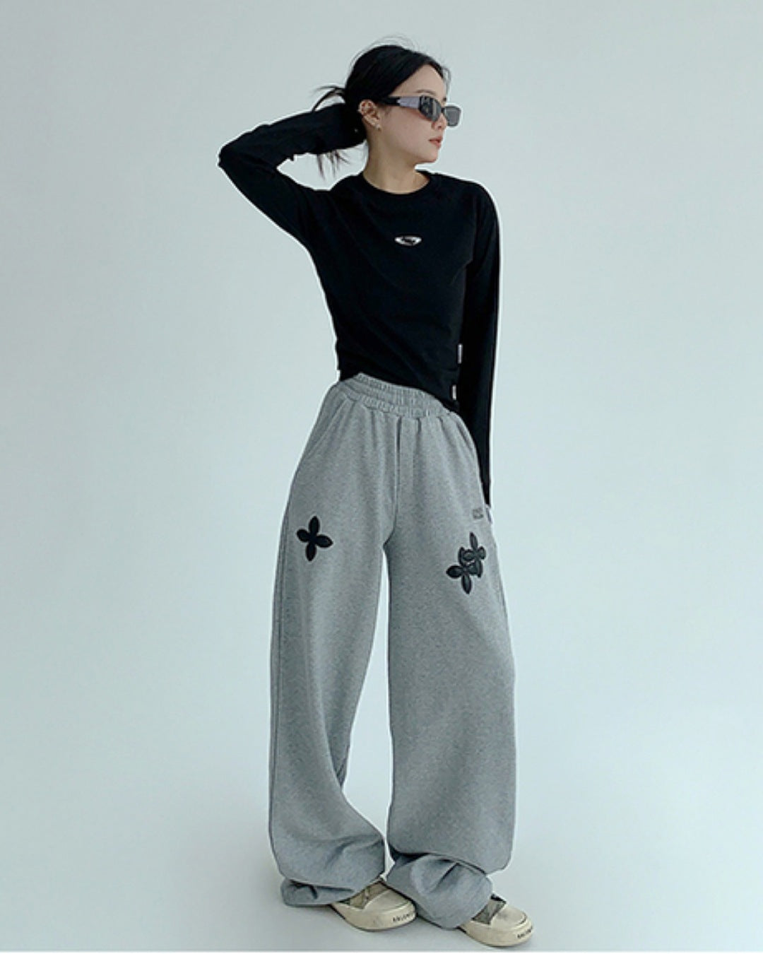 フラワーパッチワークイージーパンツ SL767