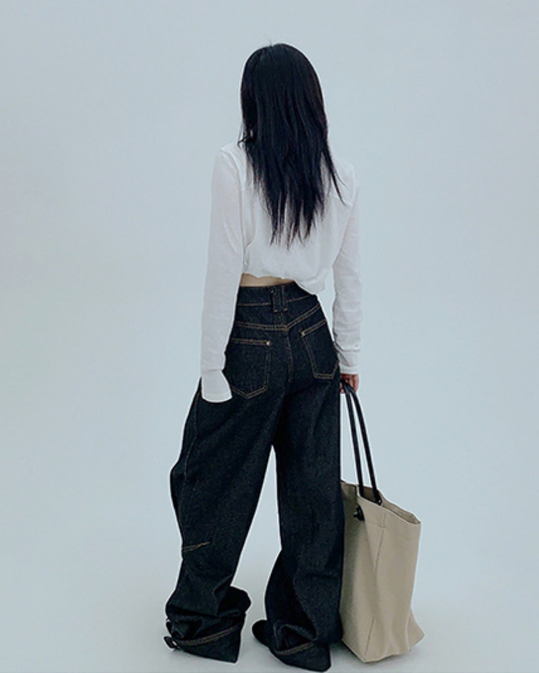 ボタンヘムデニムパンツ SL769