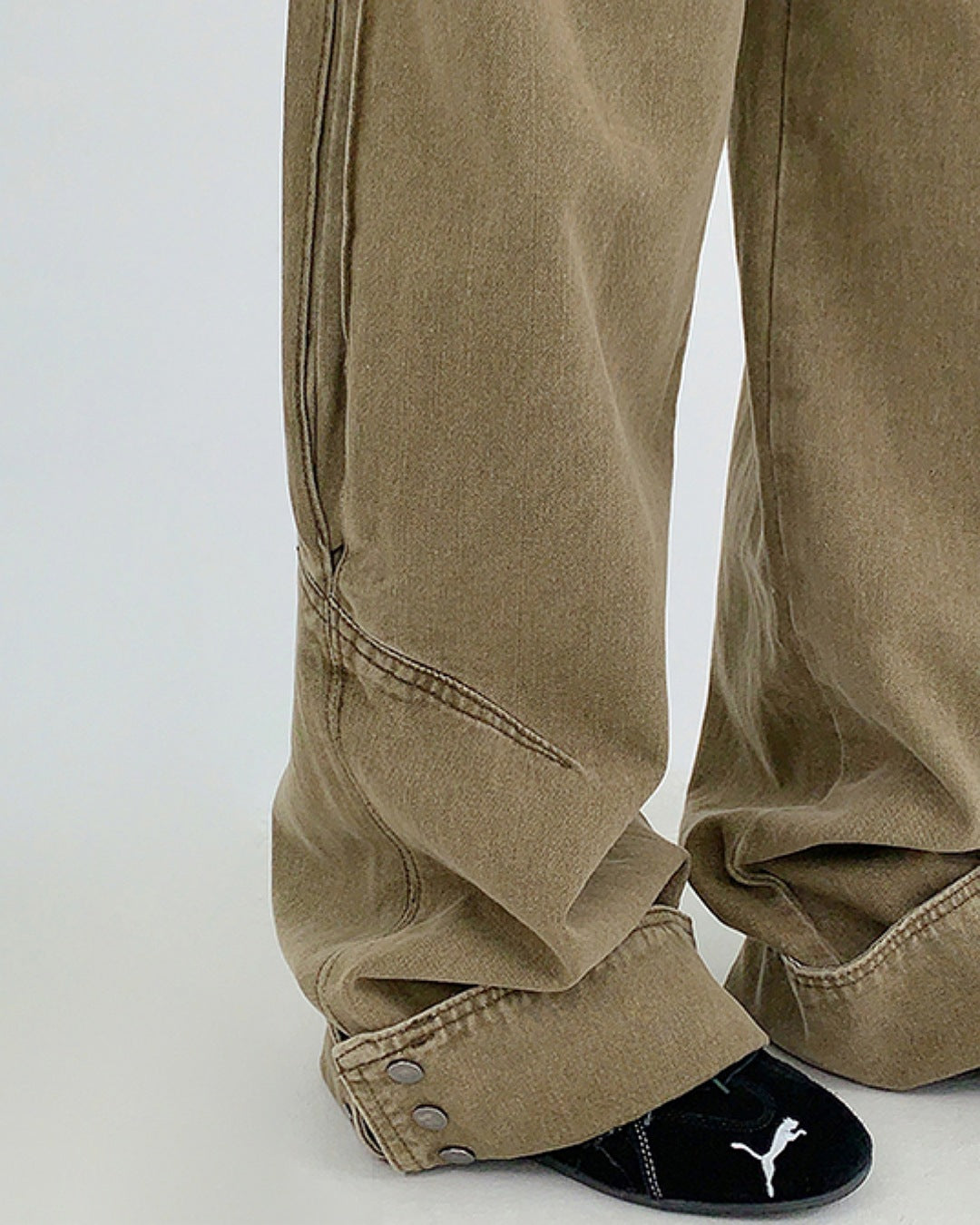 ボタンヘムデニムパンツ SL769