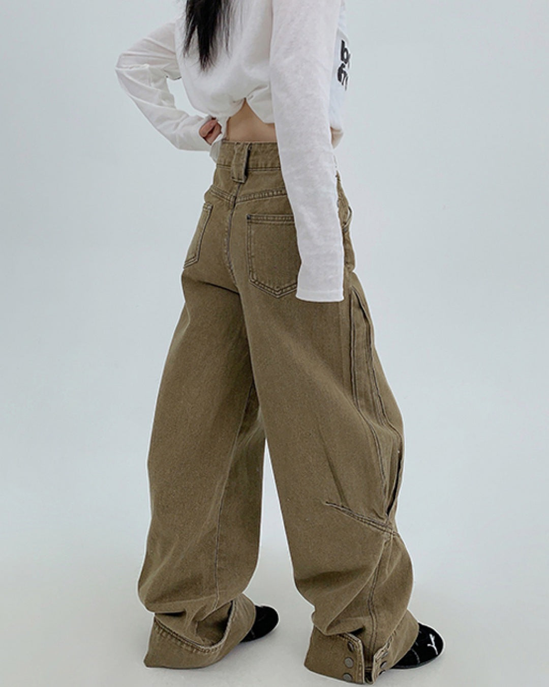 ボタンヘムデニムパンツ SL769