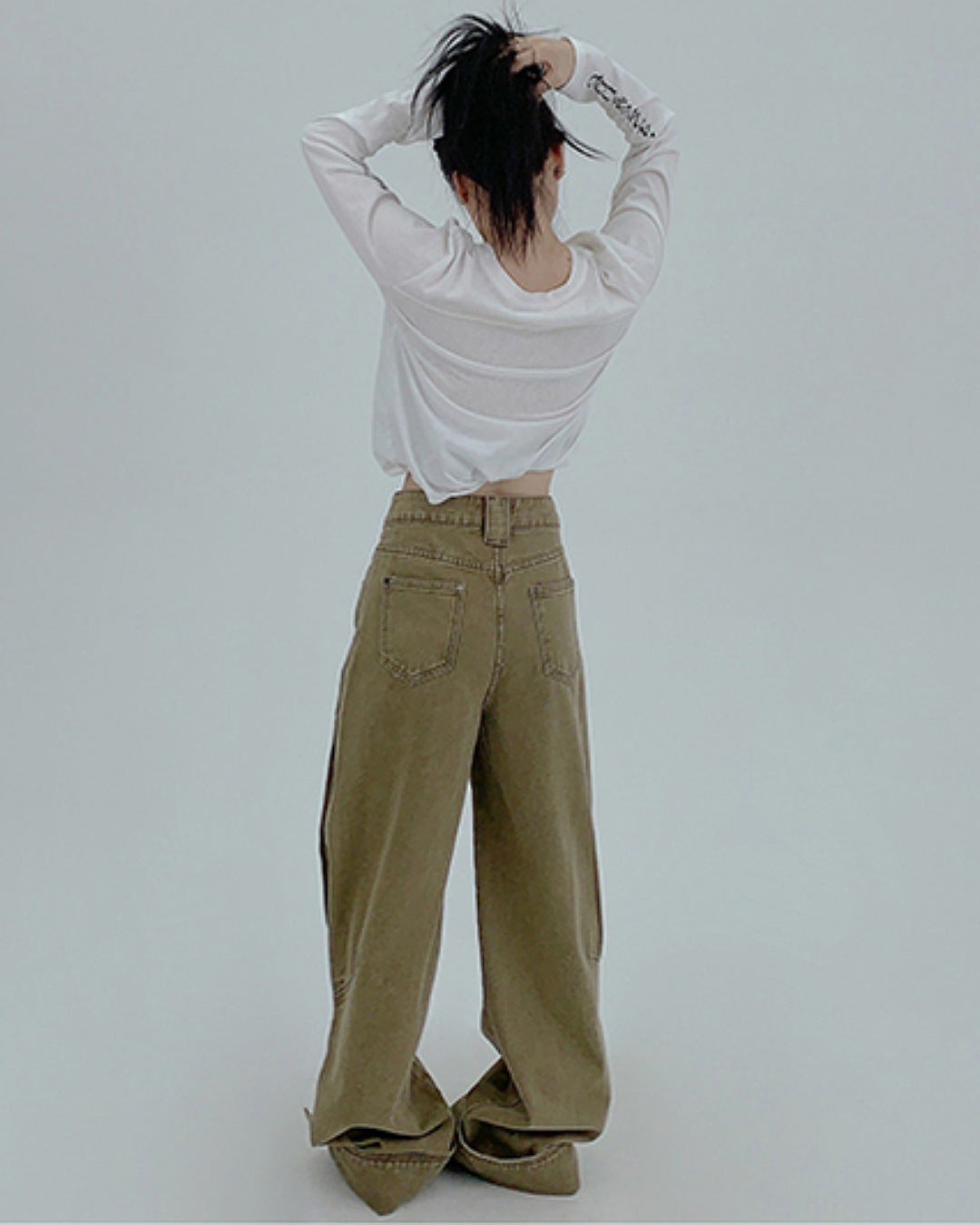 ボタンヘムデニムパンツ SL769