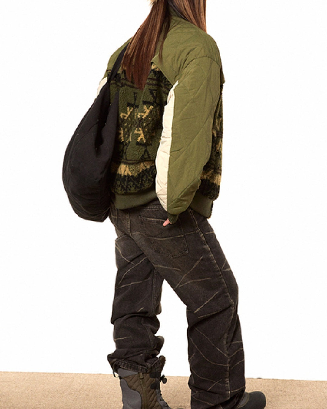 ネイティブ柄異素材ブルゾン SL774