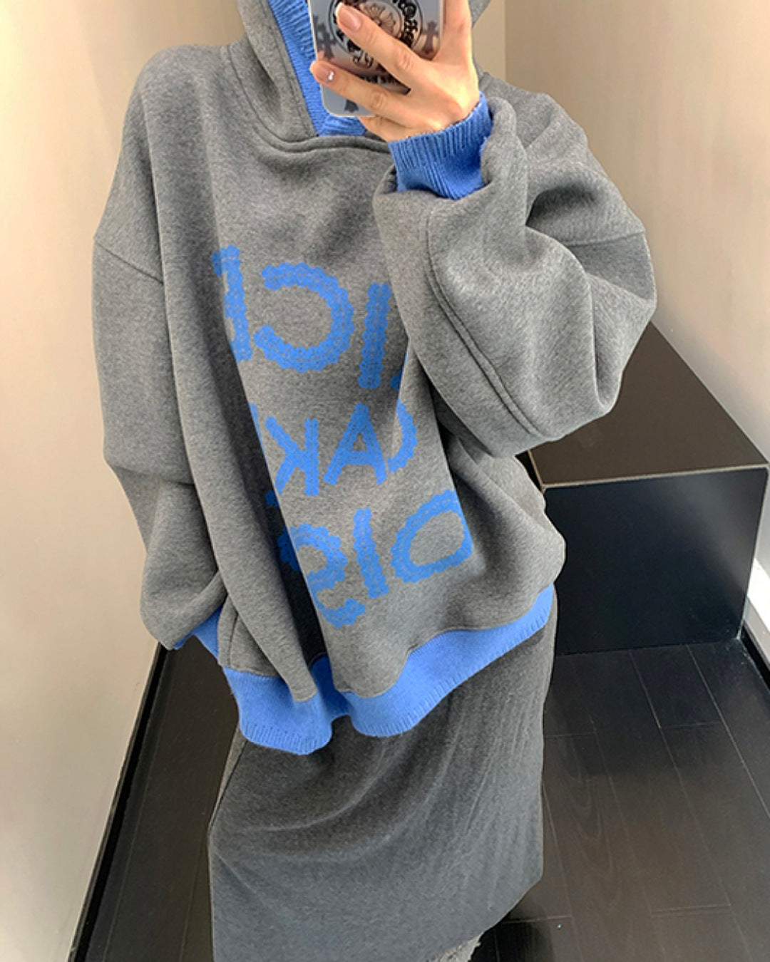 カラーブロックロゴフーディ SL781