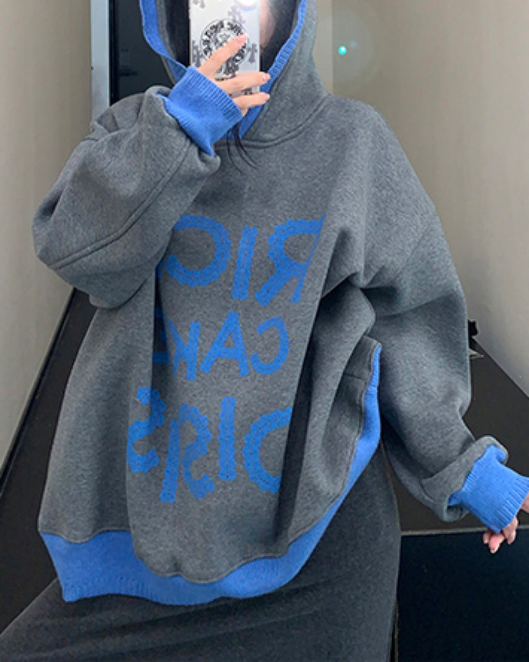 カラーブロックロゴフーディ SL781