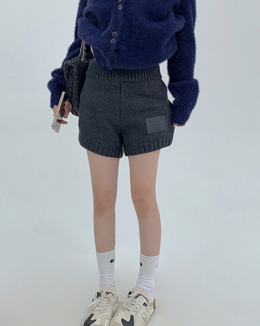 パッチタグニットショートパンツ SL783