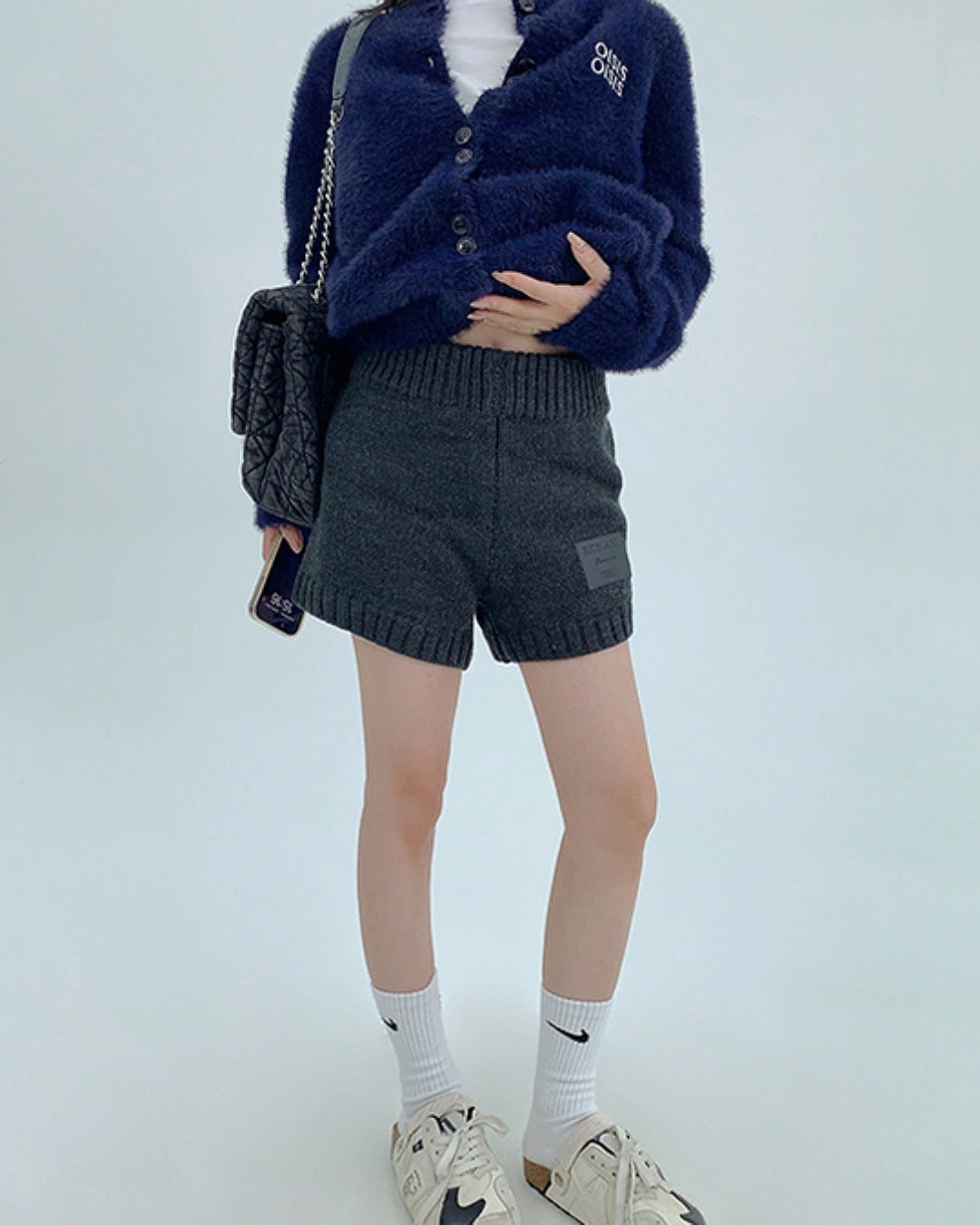 パッチタグニットショートパンツ SL783