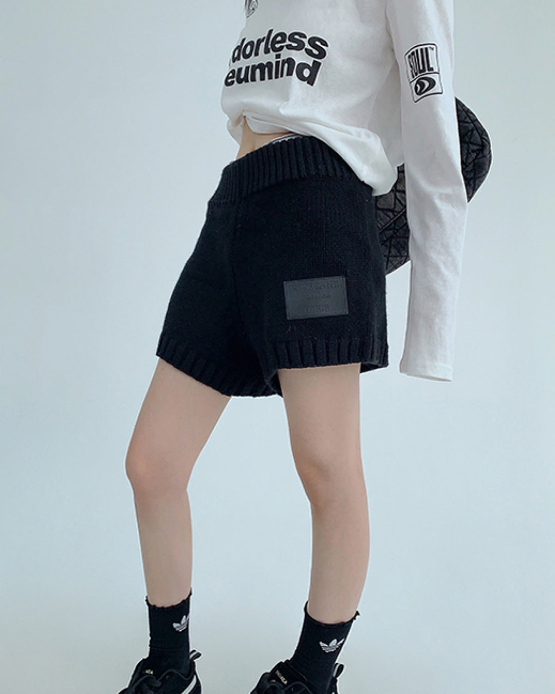 パッチタグニットショートパンツ SL783