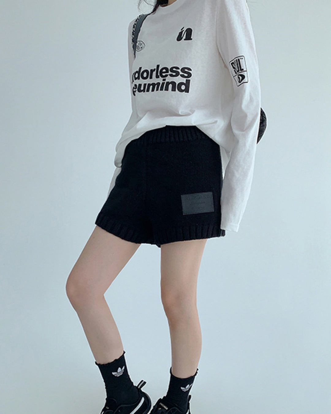 パッチタグニットショートパンツ SL783