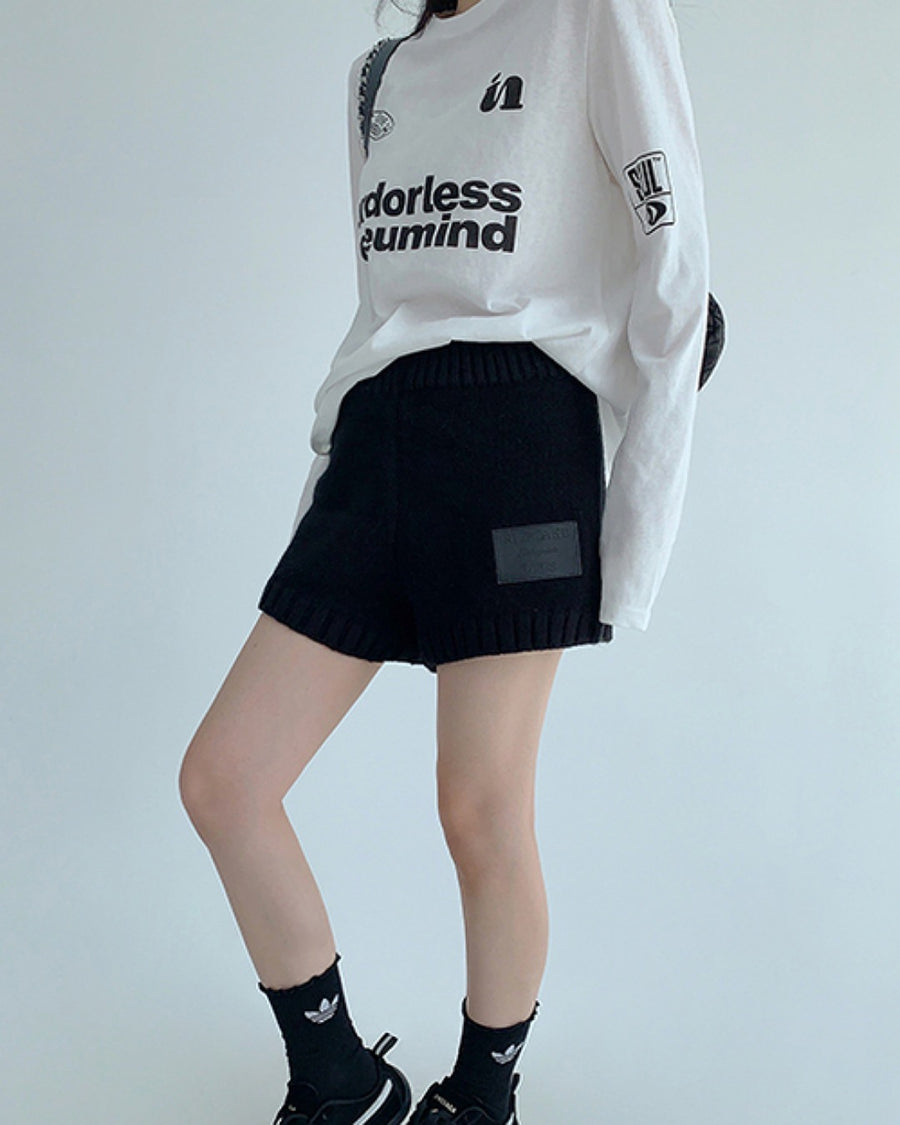 パッチタグニットショートパンツ SL783