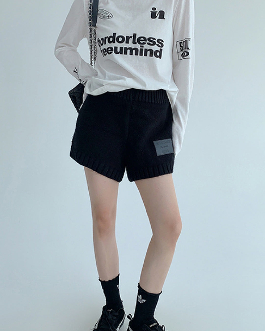 パッチタグニットショートパンツ SL783