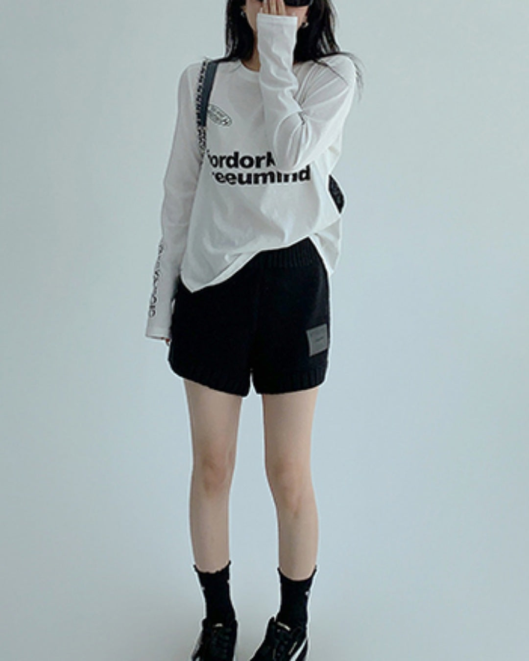 パッチタグニットショートパンツ SL783