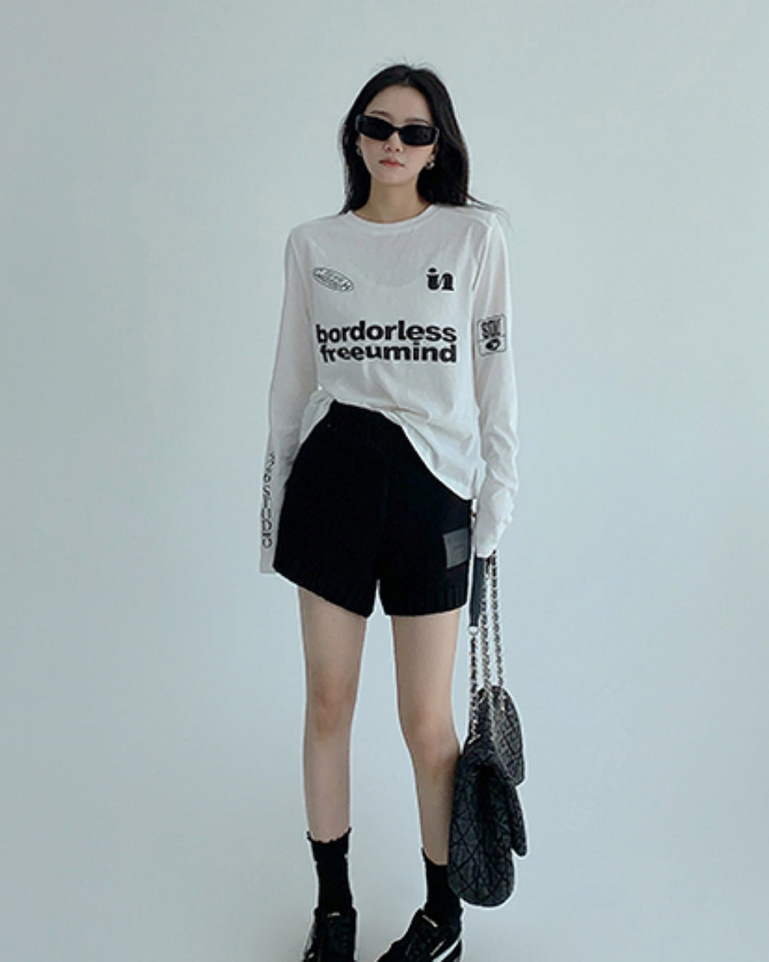 パッチタグニットショートパンツ SL783