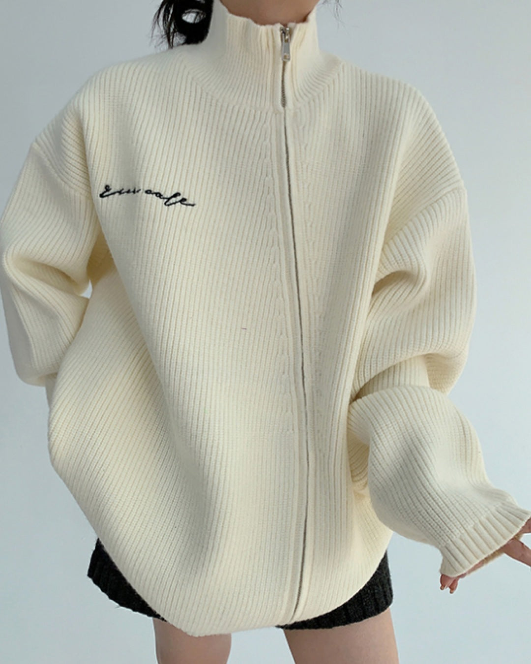 アシンメトリージップアップカーディガン SL786