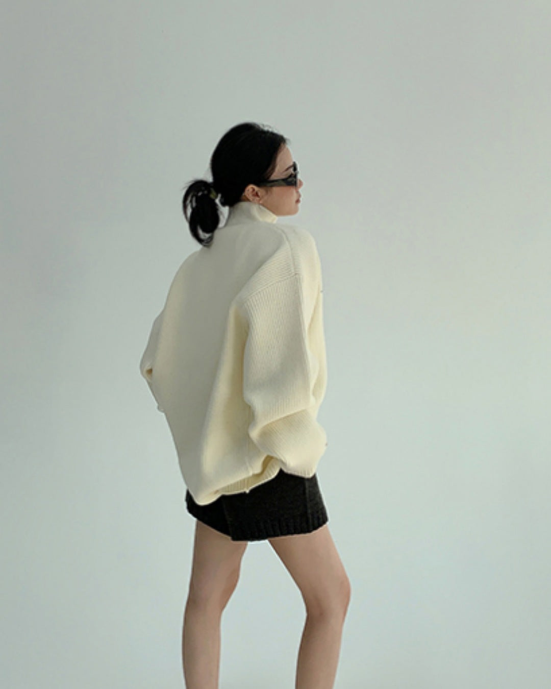 アシンメトリージップアップカーディガン SL786