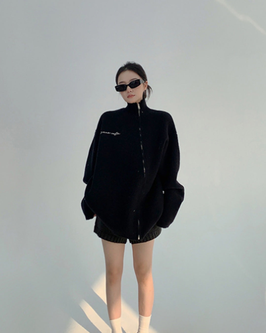 アシンメトリージップアップカーディガン SL786