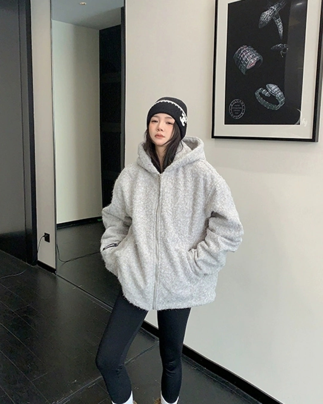 ショートボアジップアップコート SL828