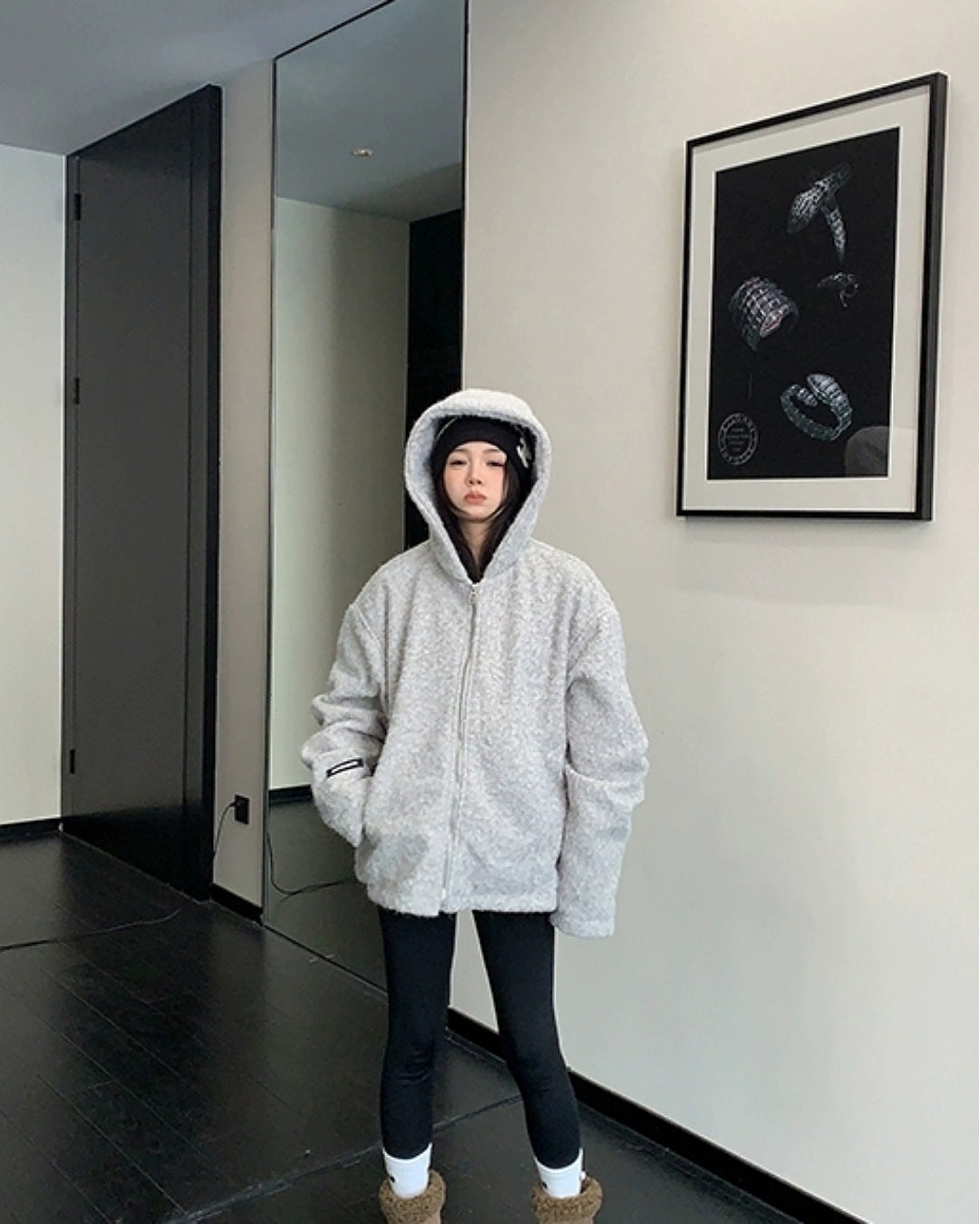 ショートボアジップアップコート SL828