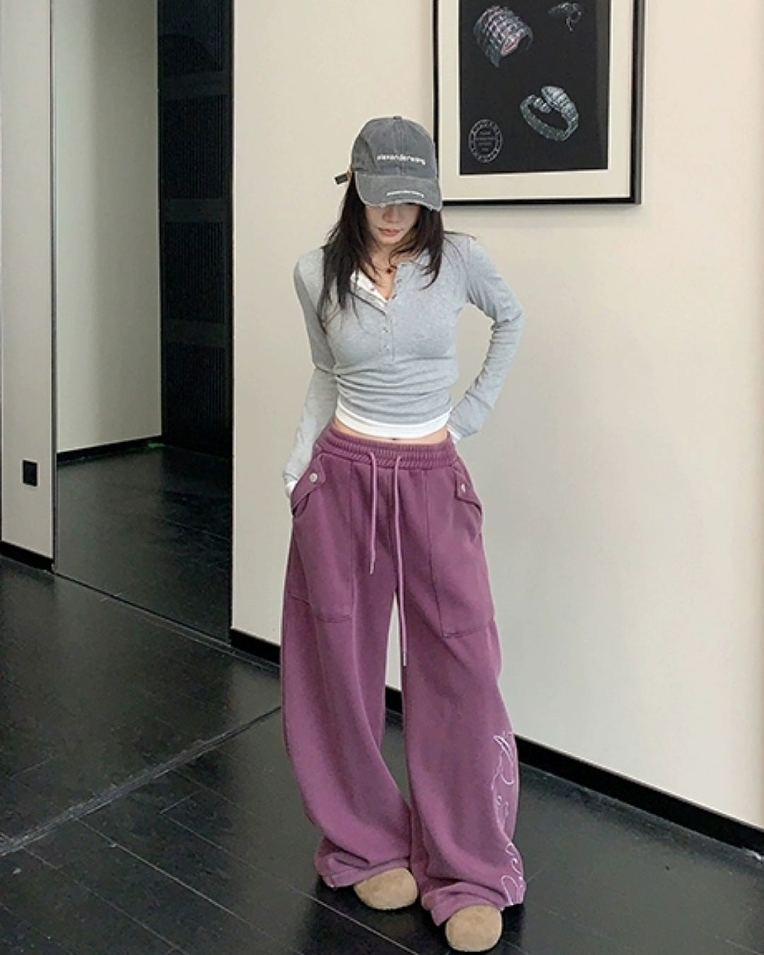 エンブロイダリーデザインイージーパンツ SL829