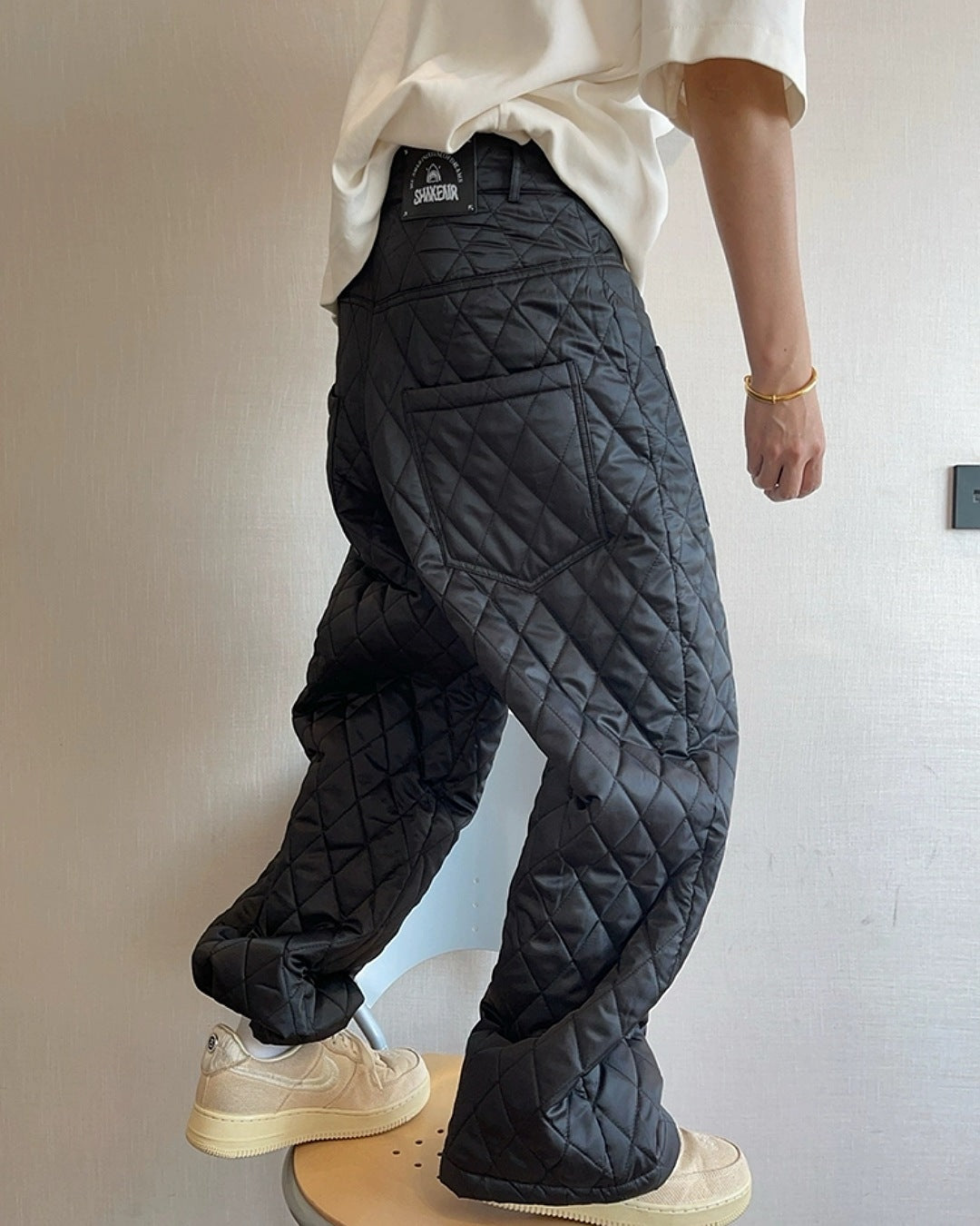 キルティングワイドパンツ M038
