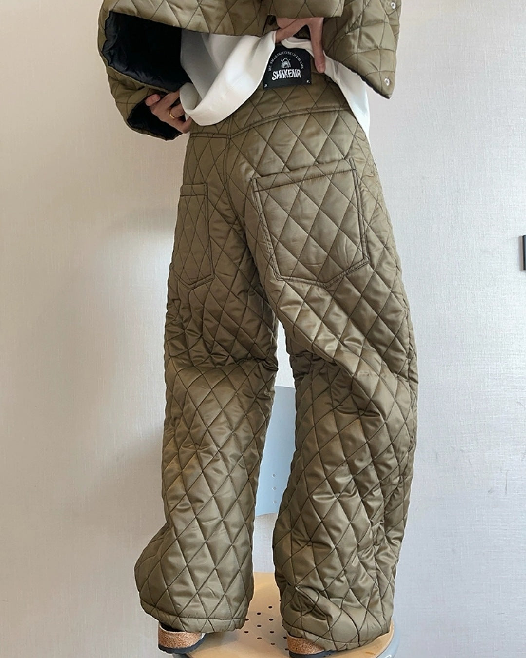 キルティングワイドパンツ M038