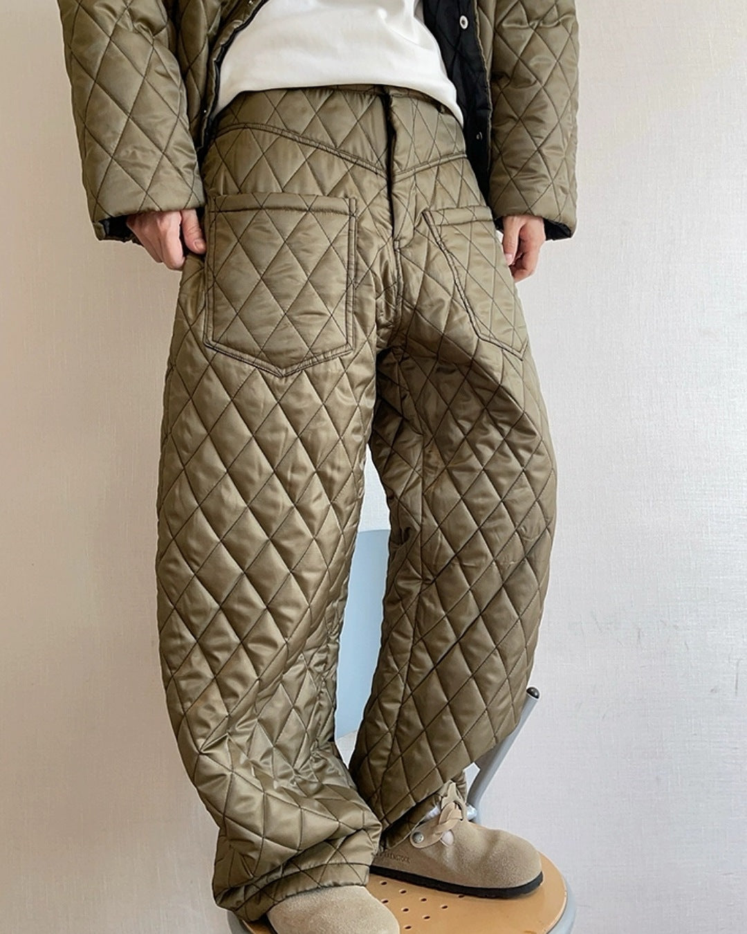 キルティングワイドパンツ M038