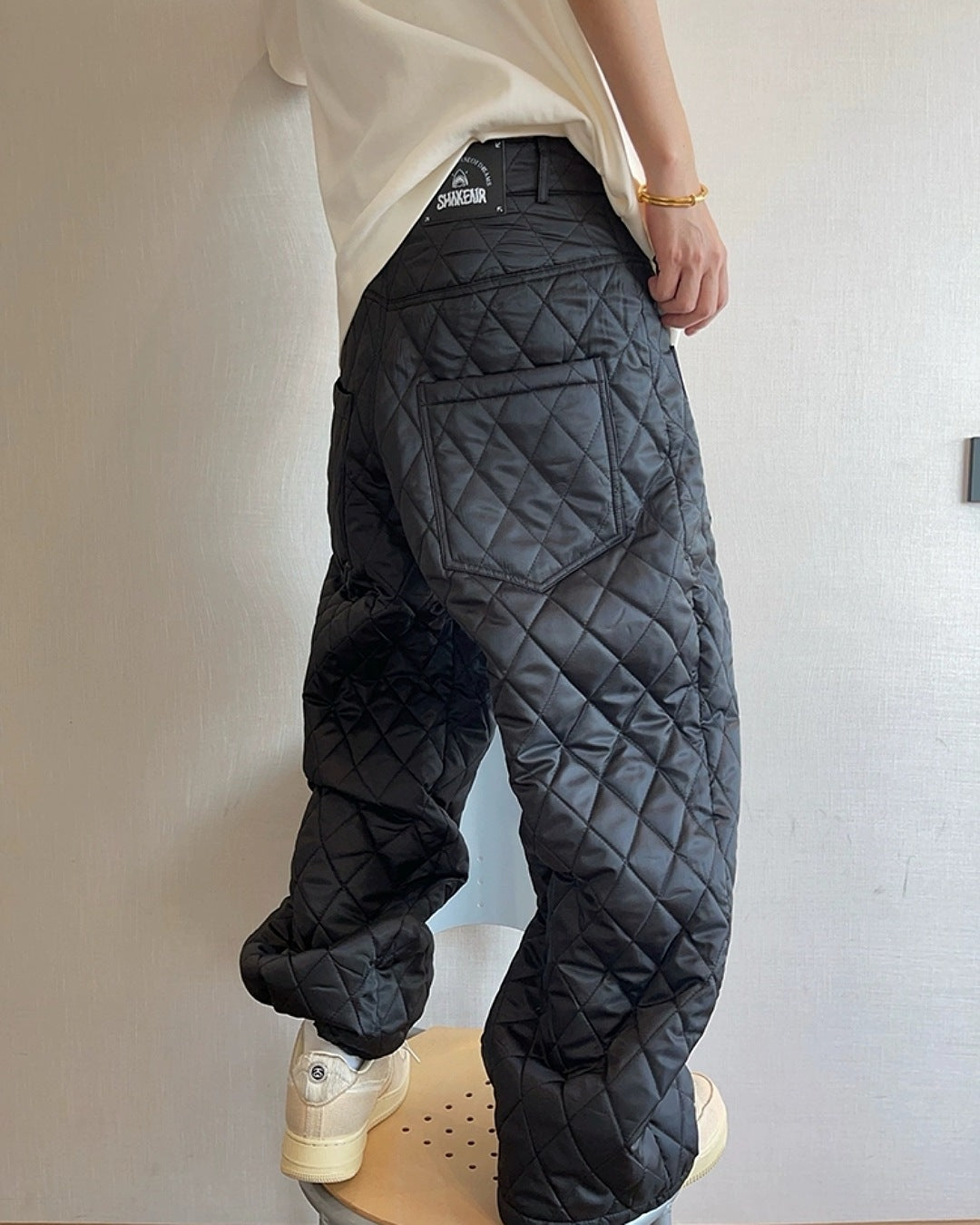 キルティングワイドパンツ M038